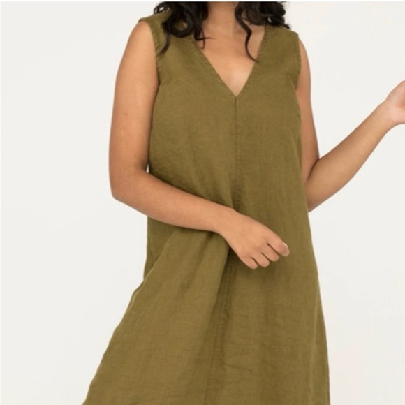 Polly Midi in Ivory Midweight Linen - Ivory / 2XL - Picture 2 of 6